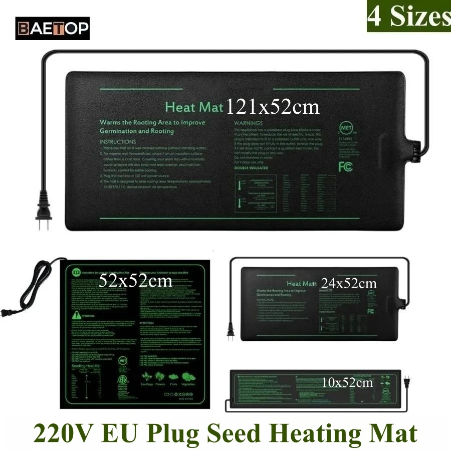 Seedling Heat Mat - 4 Maten 220 V EU Plug