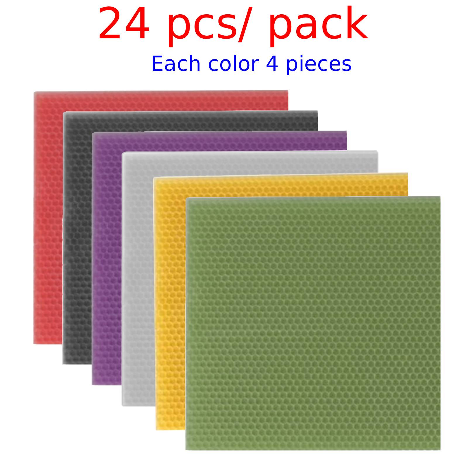 Beehive Frame Wax - 24 stuks kleurrijke honingraat-wasplaten, wasbasissen voor