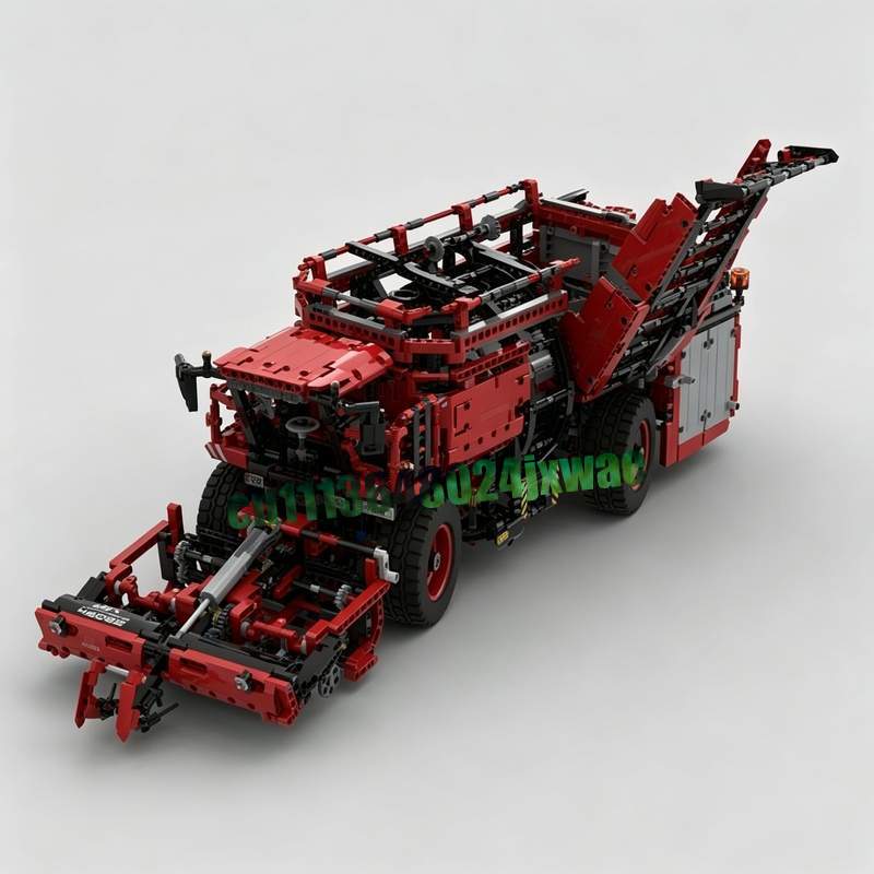 Agriculture Farming Education - 3747PCS Rode Landbouw Oogstmachine Boerderijvoertuig Model