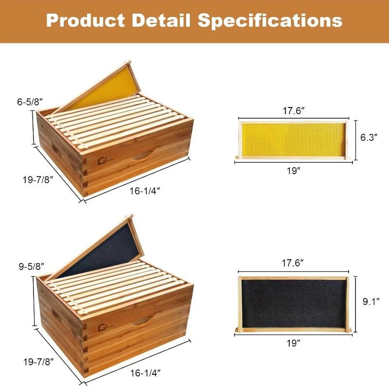 10-raams complete bijenkastset - Beehive Frame Wax recensie en prijs